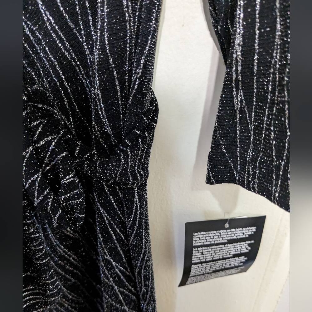 Kasper Plus Size Metallic Side-Tie Midi Dress - 1X - Picture 4 of 7